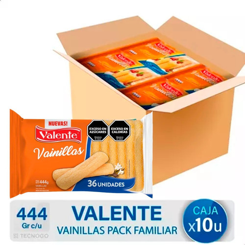 Caja Galletitas Valente Vainillas Pack Familiar Bulto