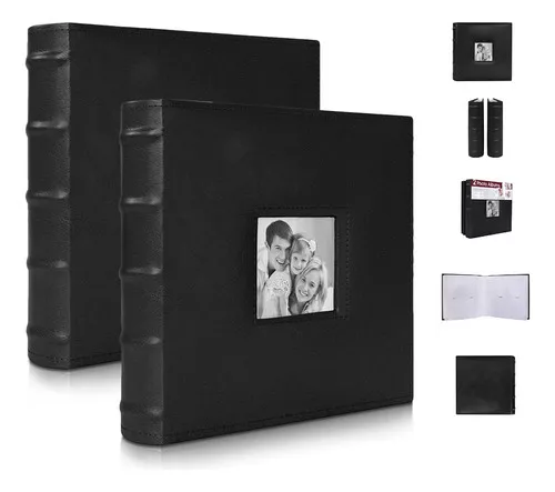 Álbum Fotográfico Para 400 Fotos Set Paquete 2 Piezas Color Negro