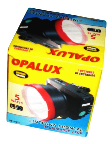 Imagen 2 de 7 de Linterna Frontal Recargable 5w Op-5052 Opalux Ciclismo Campi