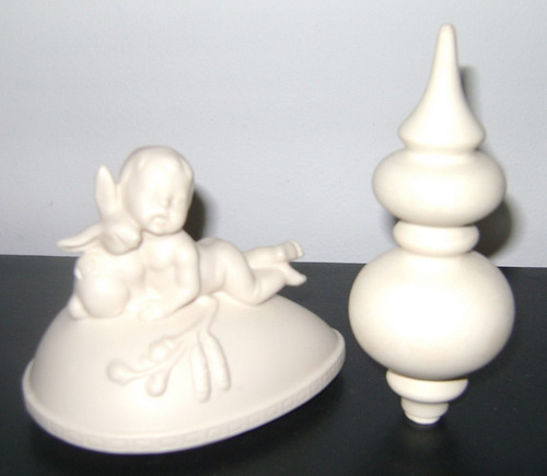 Lote 5 Biscuit Porcelana Huevo Tapa Puntas, Etc - No Envío