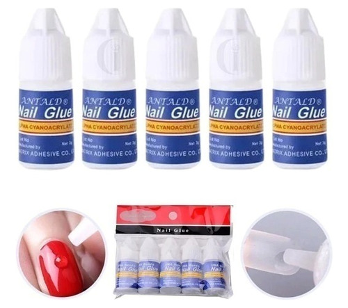 Pegamento X 5 Unidades Nail Glue Para Unas Postizas