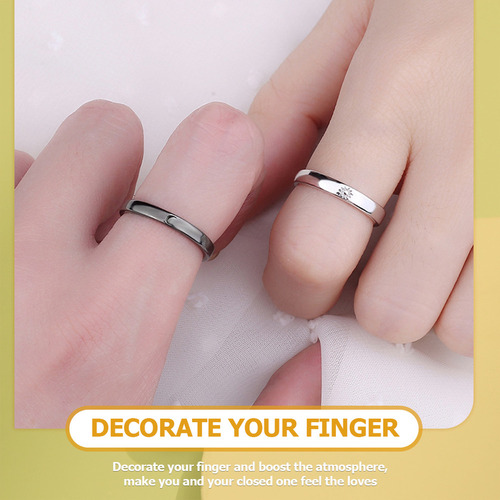 Anillos De Pareja Ajustables De Sol Y Luna Para Ella Y Él