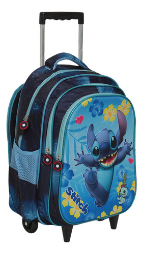 Mochila Infantil Stitch Rodinha Reforçada Passeio Creche