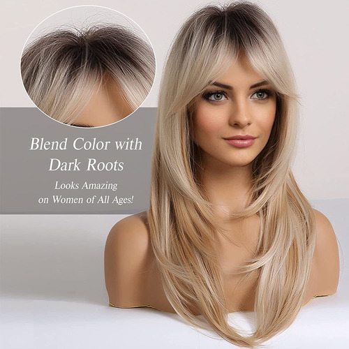 Pelucas Rubias Largas Para Mujer Peluca De Pelo En Capas