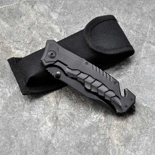 Imagen 6 de 6 de Navaja Negra Cuchillo Tactico Original Con Funda