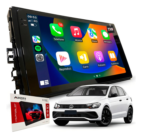 Multimídia Gps Aikon 64gb Polo Track 2017 2018 2019 2020 21 Cor Volkswagen Polo Track 2020