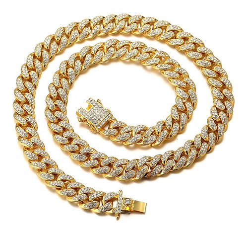 Collar Gargantilla Cadena Cubana Con Circonitas