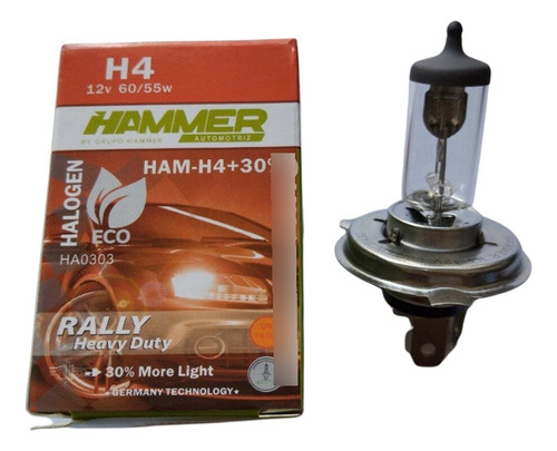 Bombillo H4 Halogeno 55w/60w Luz Neutra 12v Hammer