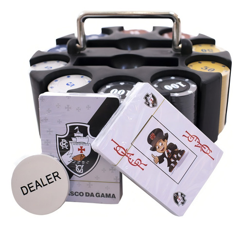 Jogo De Poker 200 Fichas E Baralhos Time Vasco