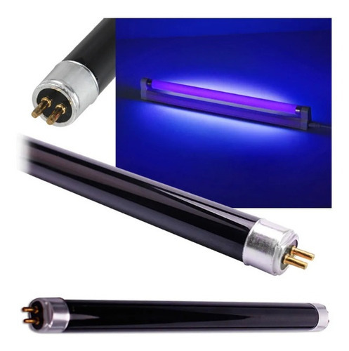 Lâmpada Fluor Negra 8w Neon Assepsia Com Reator E Soquetes 127/220V