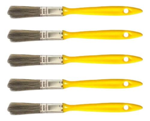 Kit 5 Trincha Pincel Pintura Parede Cabo Amarelo 3/4 Compel