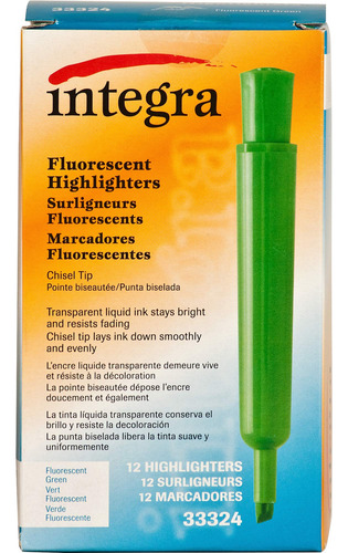 Resaltador De Escritorio Verde Fluorescente Punta Cincel