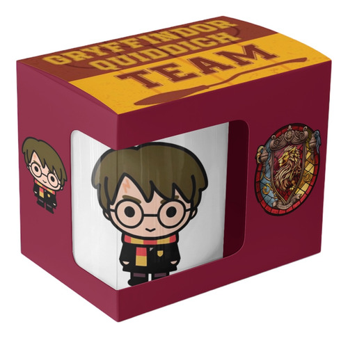 Taza Harry Potter Con Cuchara+caja De Regalo Hogwarts Rojo Harry Potter