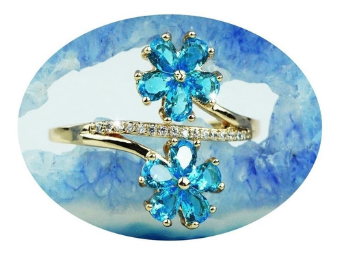 Imagen 1 de 10 de Anillos Compromiso Oro 18k Mujer Dama Flor Exquisita Moderna