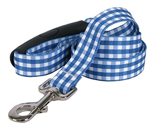 Correa De Perro Azul Marino De Dawg Gingham Del Sur Con Asa