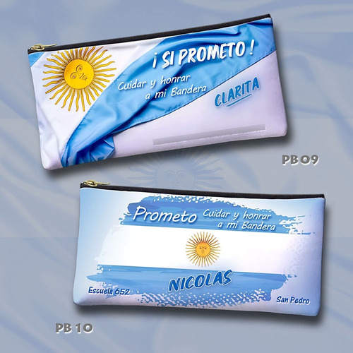 Cartuchera Personalizada Promesa Jura Bandera Con Nombre