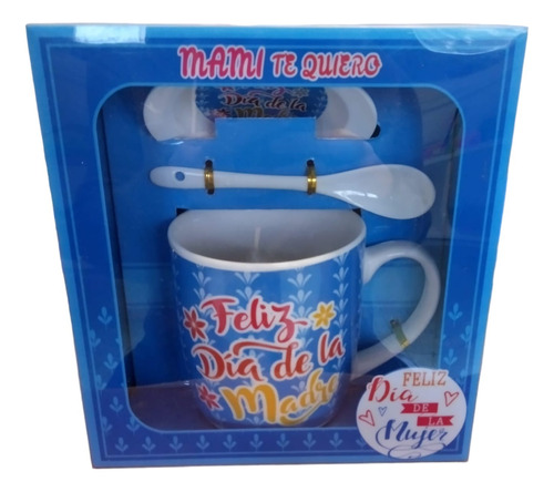 Taza Plato Y Cucharita Con Frase Para Mamá