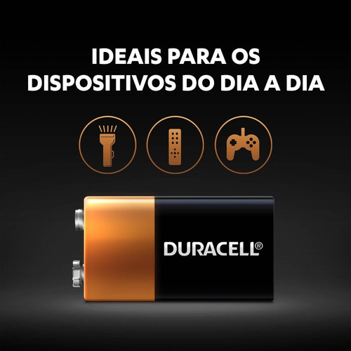 Pilha Duracell Coppertop 9v Retangular - Unidade