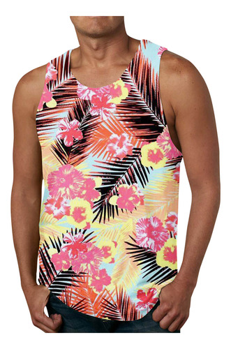 Camiseta Sin Mangas Hawaiana Con Estampado 3d, No Casual, Pa