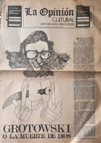 La Opinión Cultural : Grotowski - Gramsci - Gené ( 1971 )