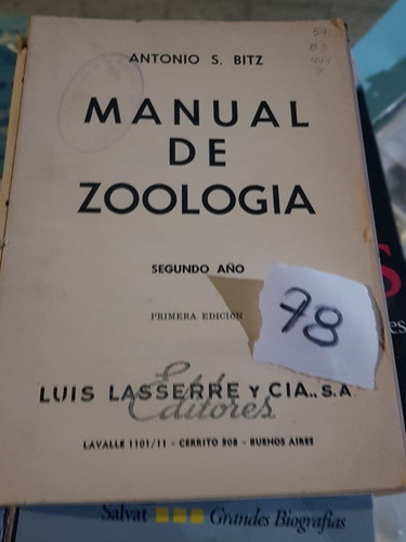 Manual De Zoologia Antonio S.bitz Sin Tapa