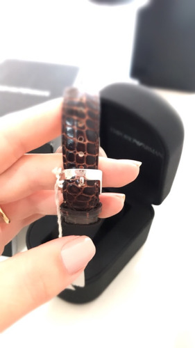 Relogio Emporio Armani Original Feminino Couro Marrom Fino
