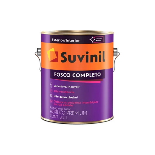 Tinta Acrílica Fosco Completo Premium 3,2l Preto Absoluto