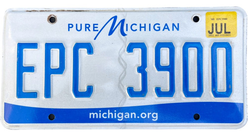 Michigan Original Placa Metálica Carro Eua Usa Americana