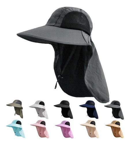 Sombrero De Sol Unisex Con Protección Uv Upf 50 Y Solapa