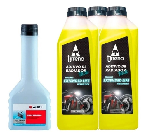 Wurth Limpa Radiador + Aditivo Radiador Moto Tirreno 3l