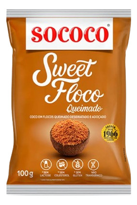 Kit C/3 Coco Ralado Sweet Floco Queimado 100g Sococo