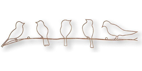 ~? Graham & Brown Soft Rose Gold Bird On A Wire Metal Wall A