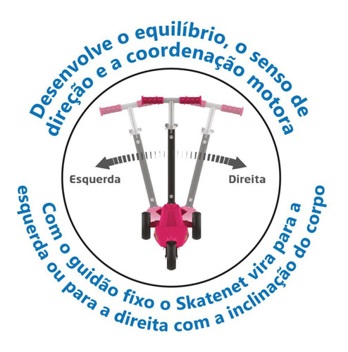 Skatenete Max Led Ajustável Cor Rosa