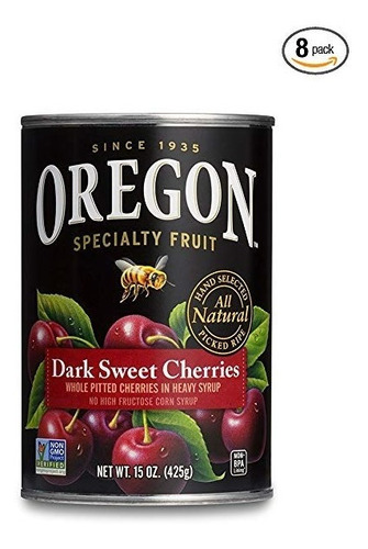 Oregon Frutas Sin Hueso Oscuras Cerezas Dulces En Jarabe Con
