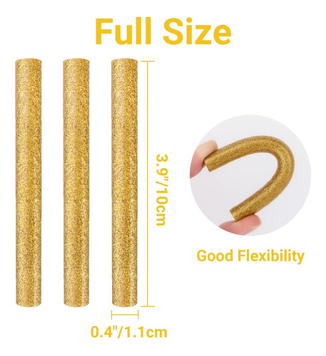 Glitter Gold Hot Glue Sticks, Enpoint 24 Pcs Stacks De Pluet