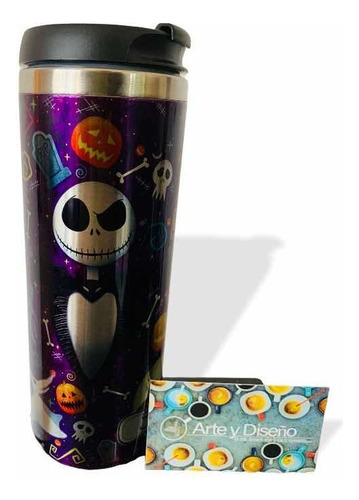 Termo Vaso Jack Y Sally Color Violeta Liso