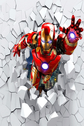 Vinilos Decorativos Adhesivos Pared Rota 3d Iron Man