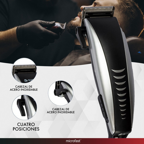 Imagen 5 de 7 de Máquina Cortar Pelo Cortadora Kit Afeitadora Barba