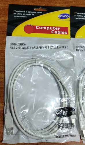 Cable Usb Kode ( Impresoras, Cámaras, Scanners )