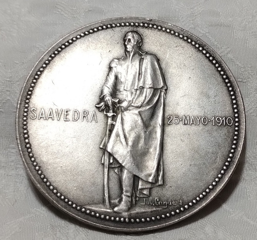 Medalla Centenario Revolución De Mayo 1910, Saavedra Homenaj