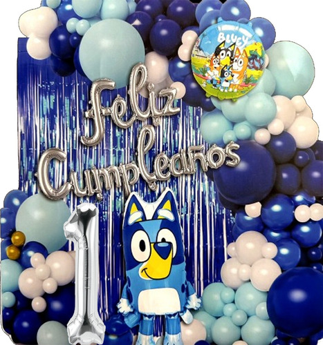 Kit Globos Bingo Bluey Decoración Cumpleaños