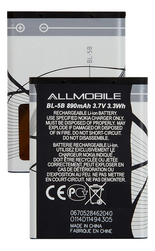 Pila Bateria Ion Litio Bl-5b Para Nokia 5320 7360 6021 E/g