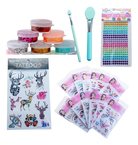 Kit Fiesta Glitter Tatoo Strass