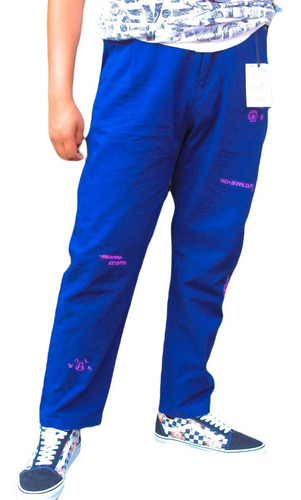 Pantalon Pull&bear Azul Grafico