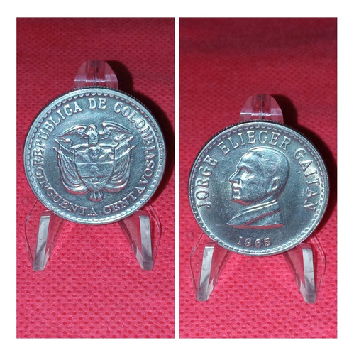 Moneda  50 Centavos Gaitan, 1965.