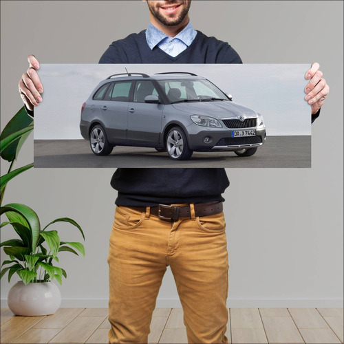 Cuadro 30x80cm Auto 2010 Skoda Fabia Scout Combi 128