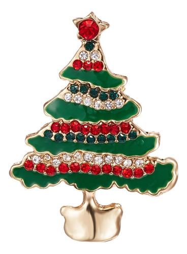 Calidad Broche Árbol Navidad Cristal, Insignia Festiva