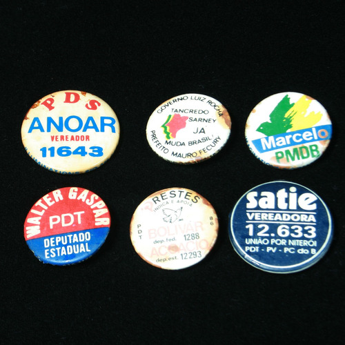 6 Botóns De Política Da Década De 1980