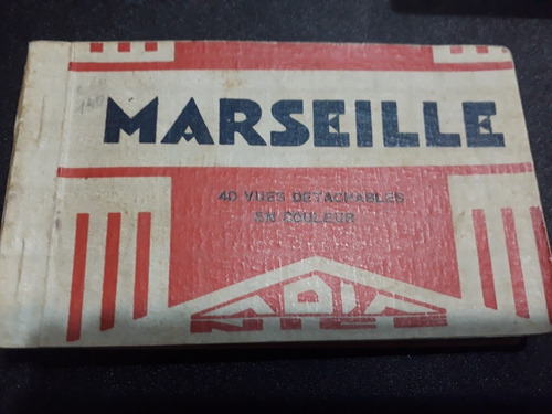 Antiguo Carnet 40 Tarjetas Postales Marsella, Francia 