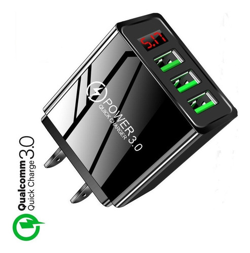 Cargador Adaptador Carga Rapida X 3 Puertos Usb Qc 3.0 20w